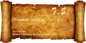 Thomka Sejla névjegykártya